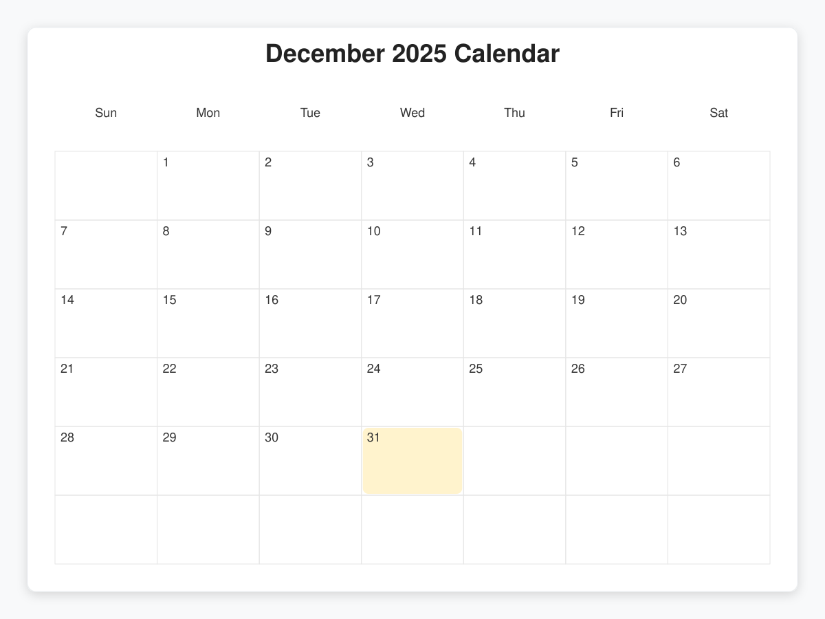 Printable December  Calendars