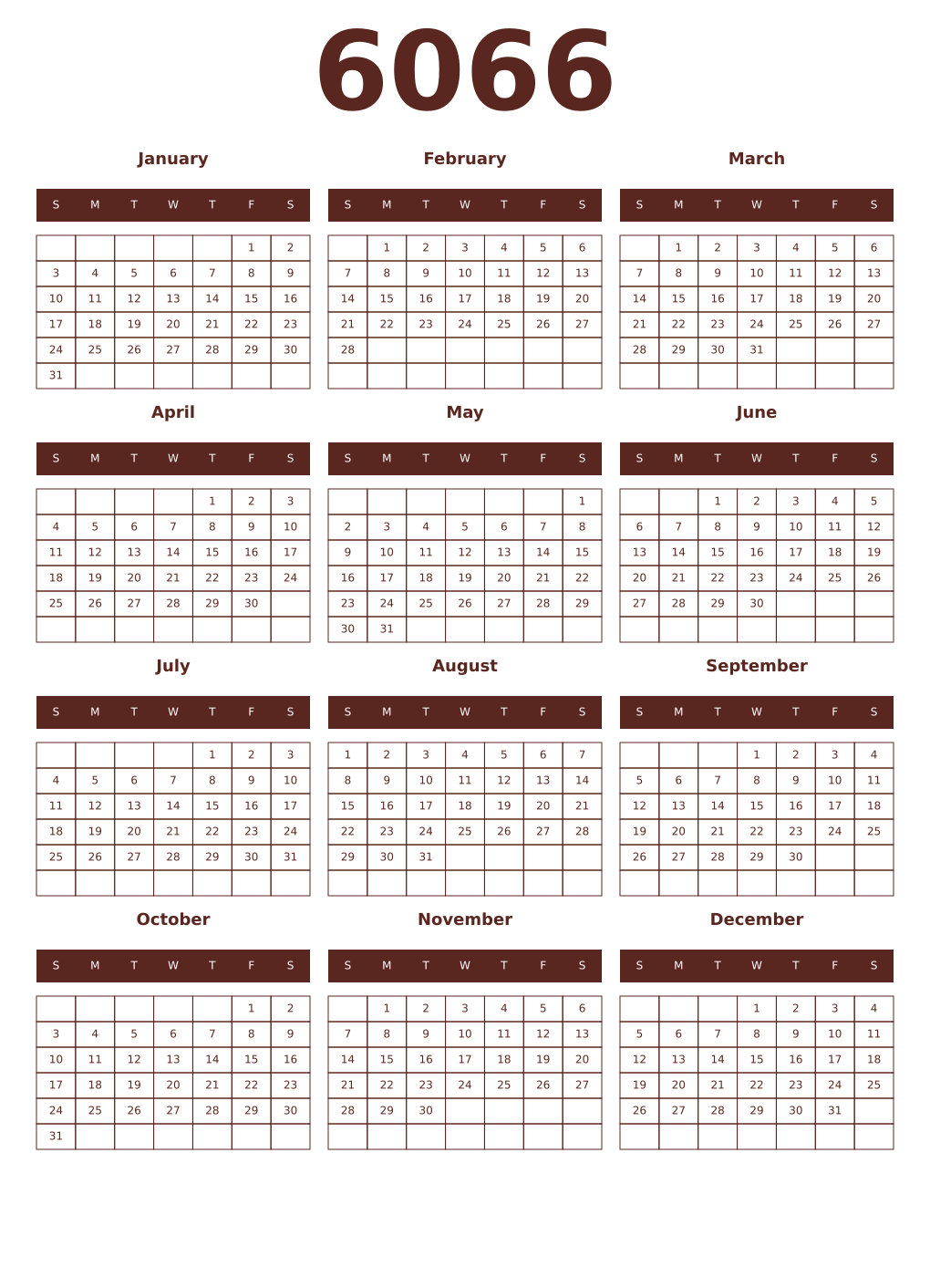 Printable 6066 Year Calendars mortuum